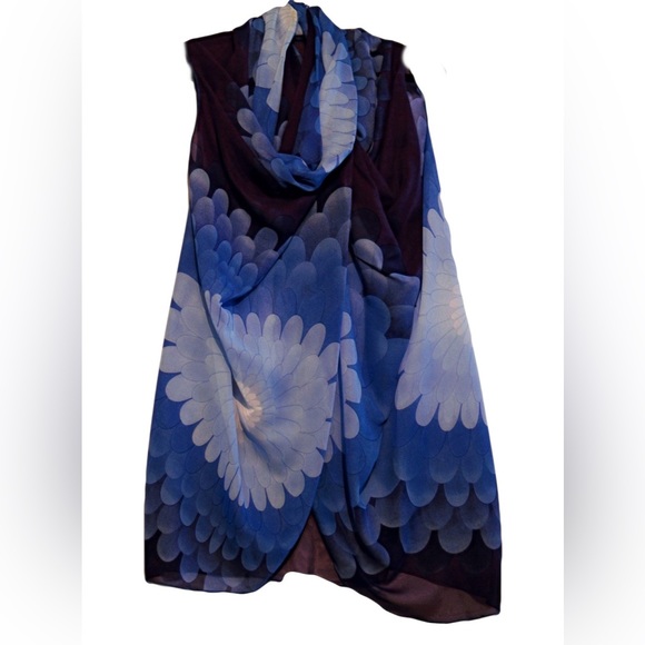 *Host Pick* Scarf Vest - Flower Power - Sapphire Blue & Purple Ombré - Picture 2 of 2